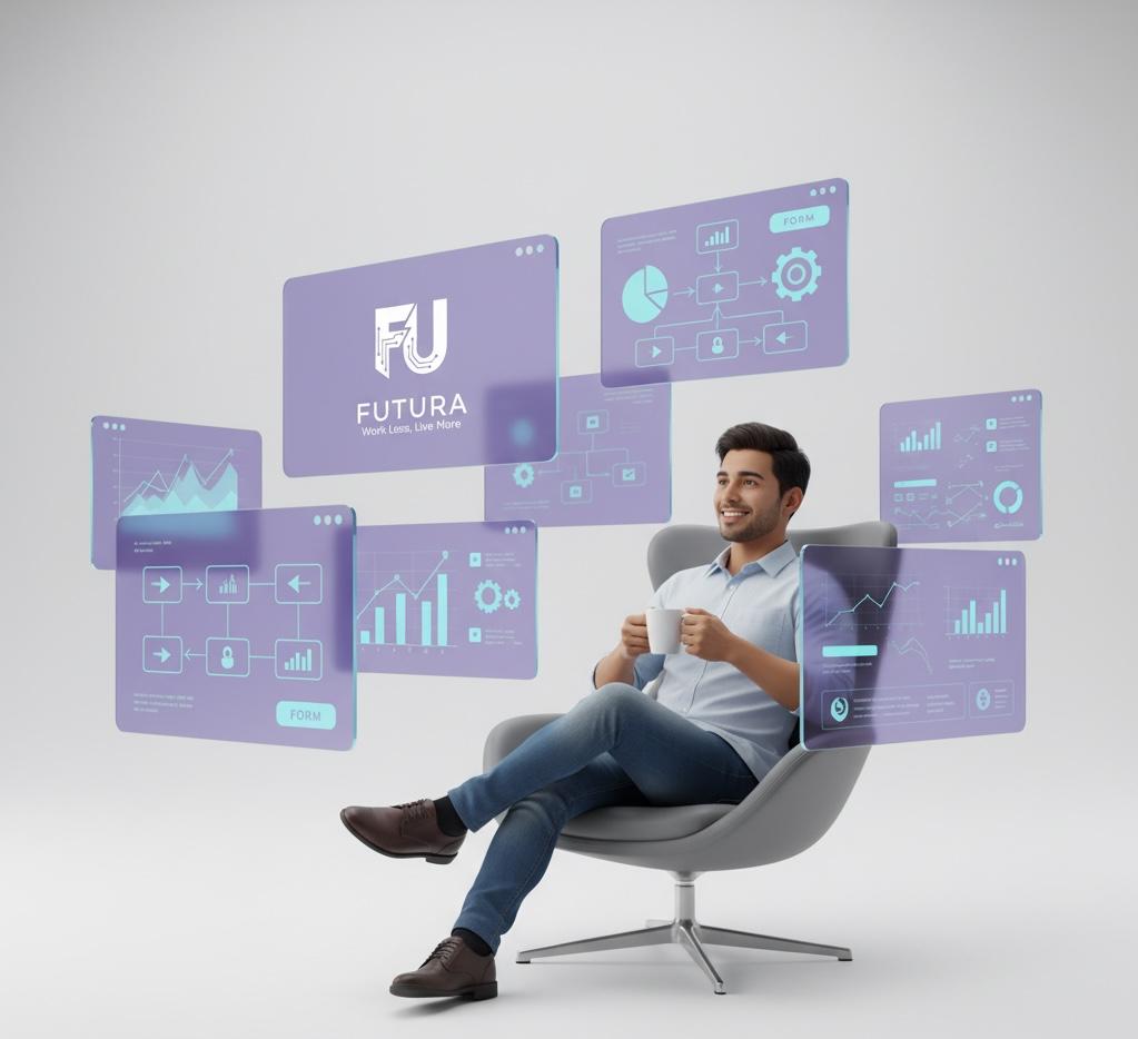 Dueño de PYME relajado mientras su operación corre en automático con FUTURA